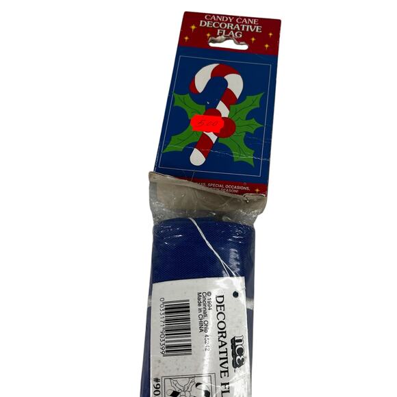 Vintage 1994 Candy Cane Decorative Flag 28" x 44" New - Picture 2 of 12
